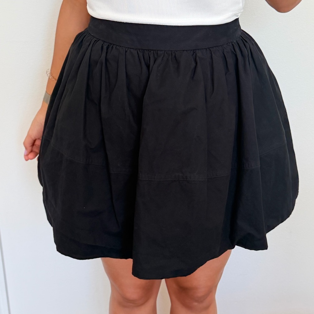 EXPRESS- Black Gathered Mini Skirt